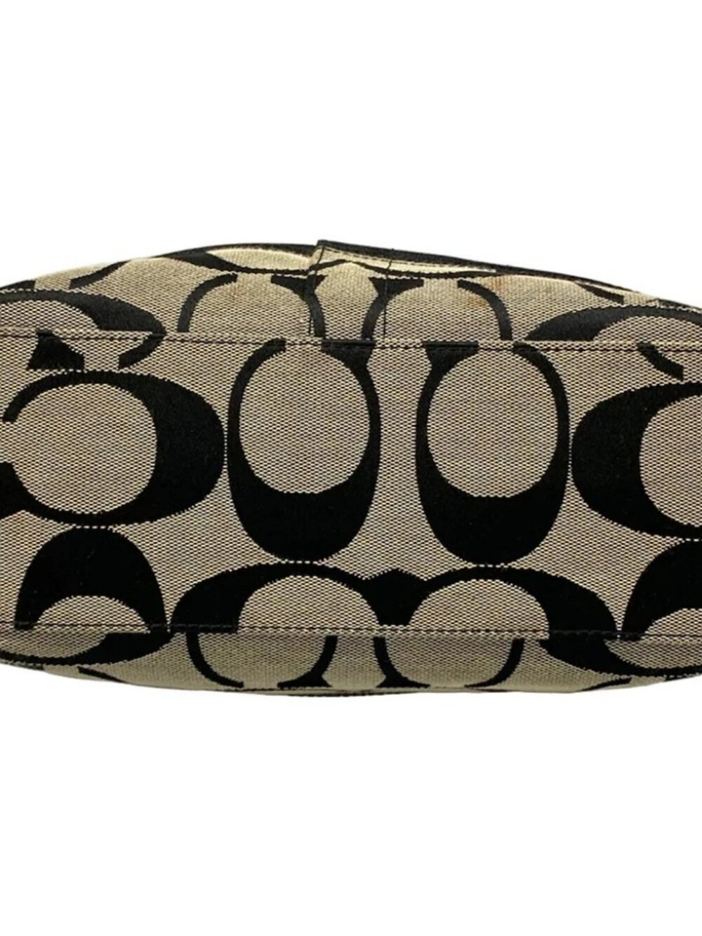COACH F13548 Black Beige Leather Jacquard Shoulder Bag - Picture 5 of 12